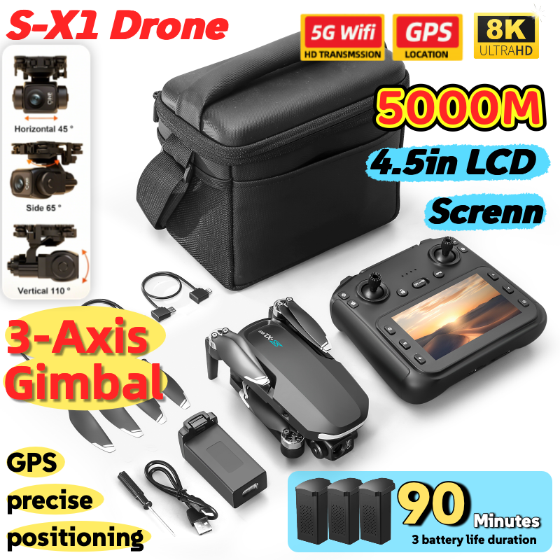 S-X1 MAX GPS Drone with 3-Axis – Drone Kit Long Range Bewertung und Preis