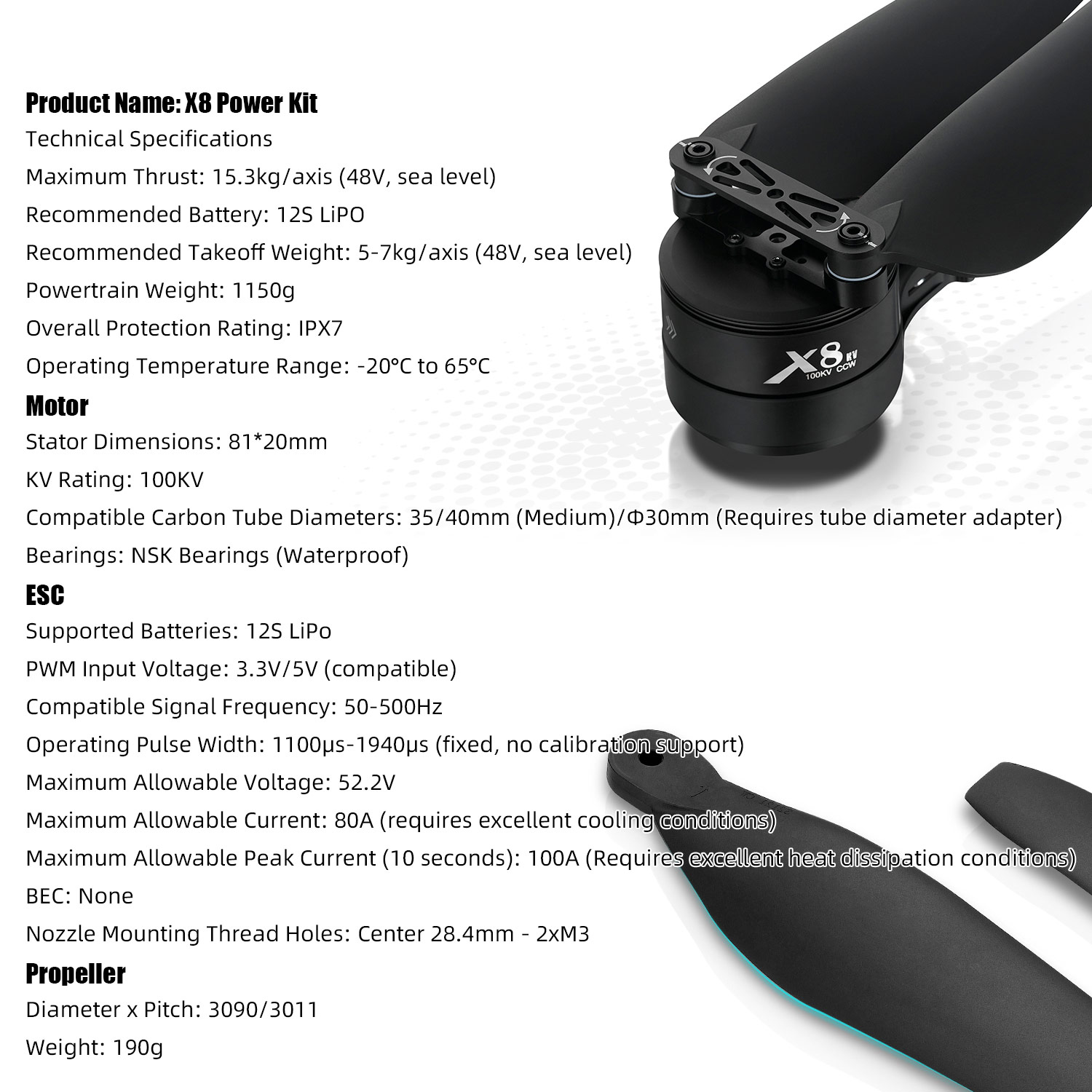 X8 Power System Kit: 100KV Mot – Drone Kit Heavy Lift Bewertung und Preis